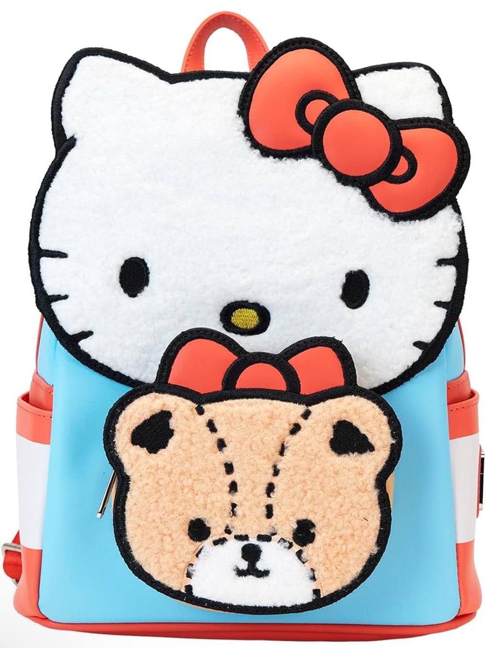 NWT Loungefly Hello Kitty & Bear Plush Blue Orange mini Backpack